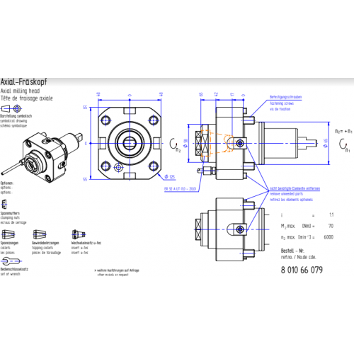 Осевой активный инструмент ER 32 AS TU