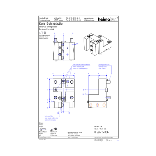 Univerāls virpošanas griežņu turētājs 25x25, BMT65