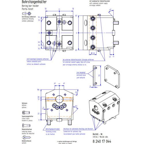 Izvirpošanas instrumentu turētājs ∅25