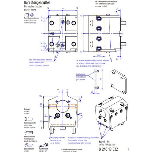 Izvirpošanas instrumentu turētājs d40 BMT65