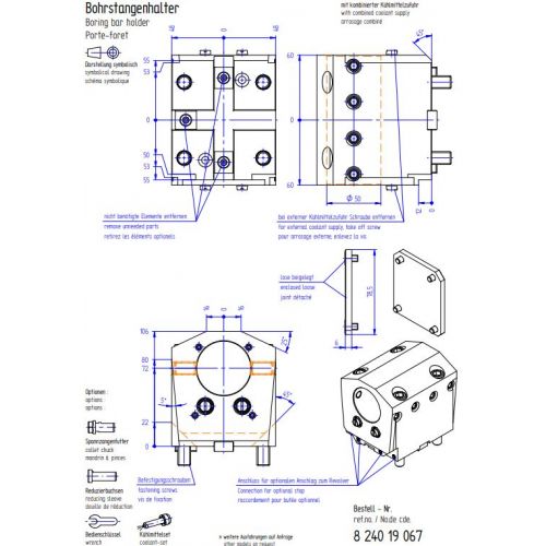 Izvirpošanas instrumentu turētājs ∅50
