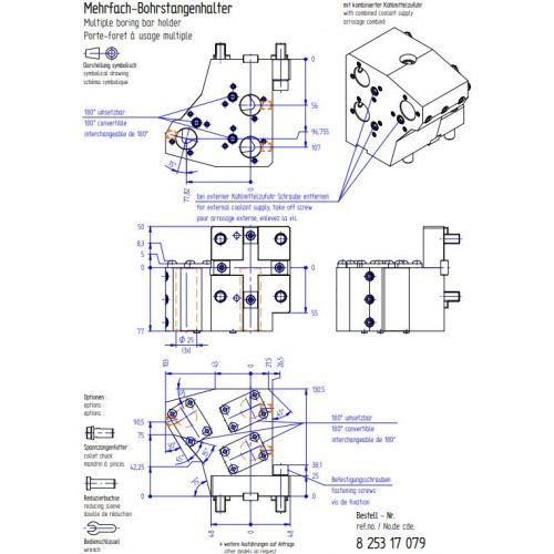 Daudzpozīciju izvirpošanas instrumentu turētājs  ∅25
