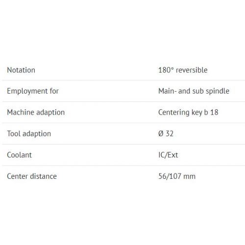 Divu pozīciju izvirpošanas instrumentu turētājs 2xd32 56/107  BMT65
