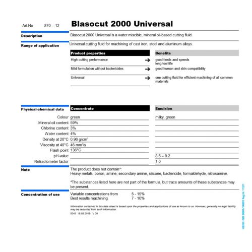 Blaser Blasocut 2000 UNI (208 l)