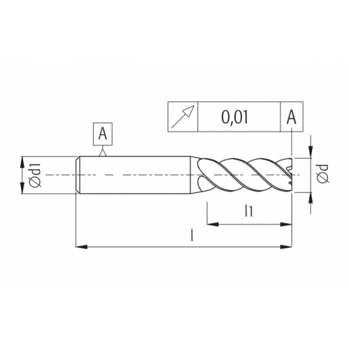 Концевая фреза ST4 12,0x80, VHM