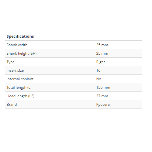 Virpošanas instrumentu turētājs MVLNR2525M-16 