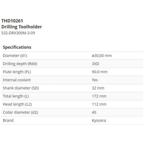 Urbšanas instrumentu turētājs S32-DRX300M-3-09