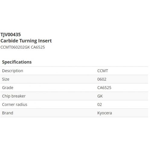 Пластина для токарного резца CCMT060202GK CA6525