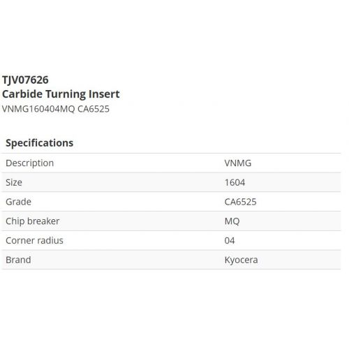 Пластины для резьбы VNMG160404MQ CA6525