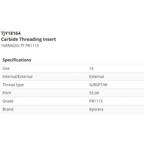 Пластины для резьбы 16 ERAG55-TF PR1115
